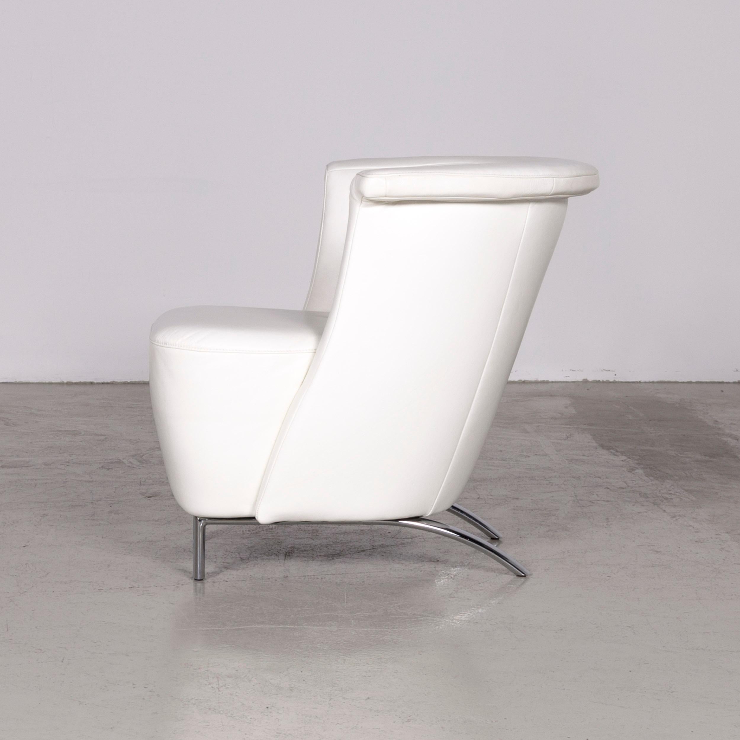 Koinor Infinity V Designer Leather Armchair Set White For Sale 4