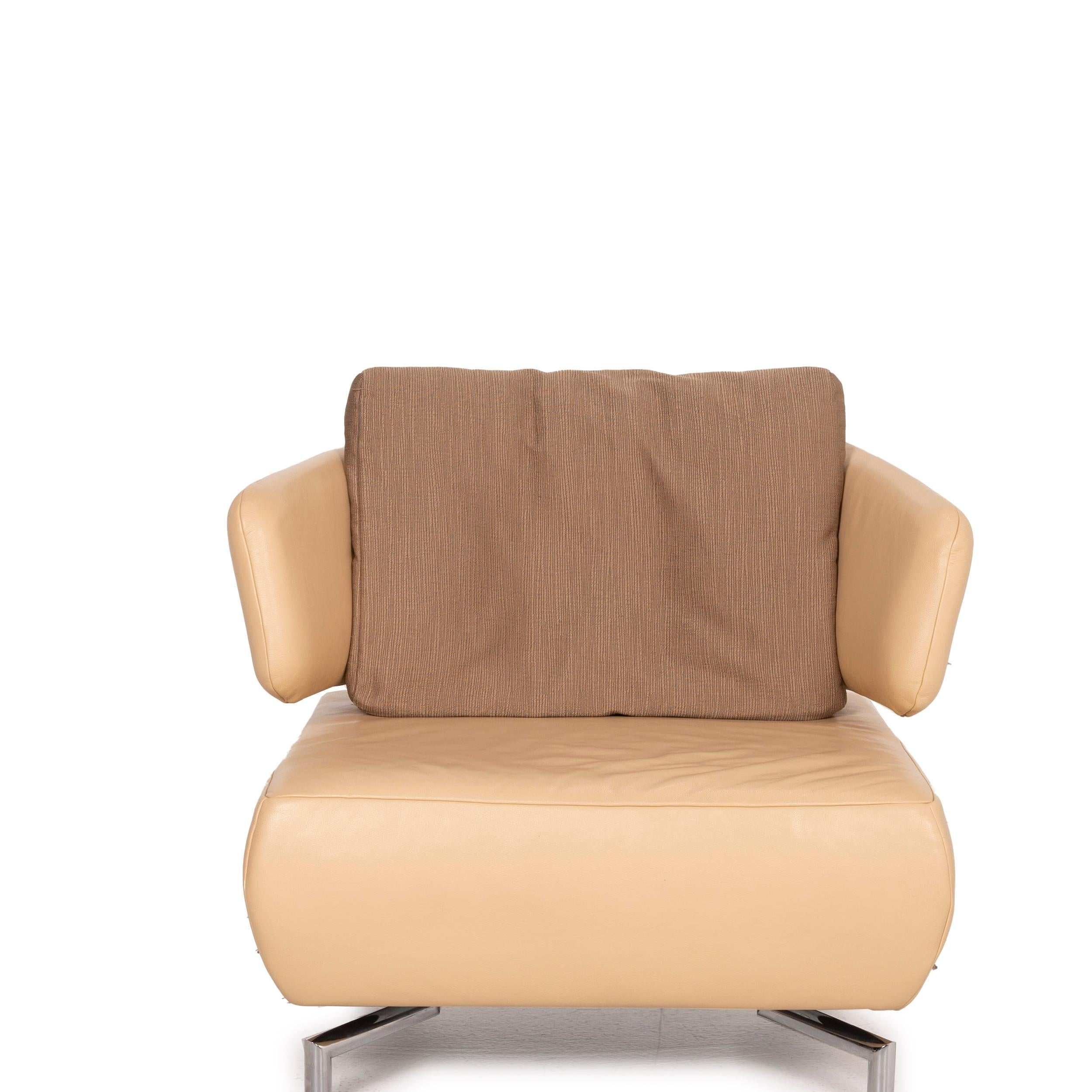 Koinor Leather Armchair in Beige Fabric In Good Condition For Sale In Cologne, DE