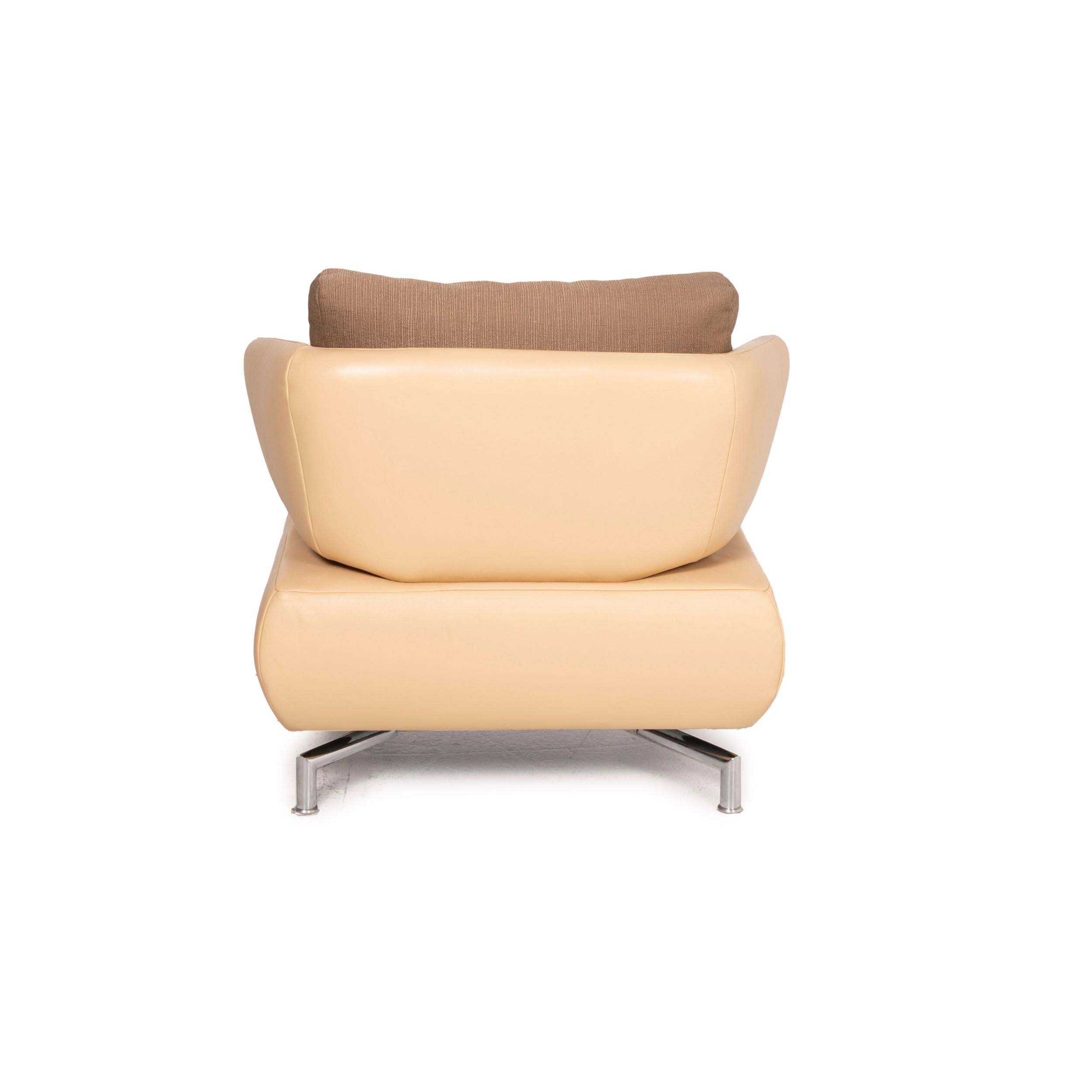 Koinor Leather Armchair in Beige Fabric For Sale 2