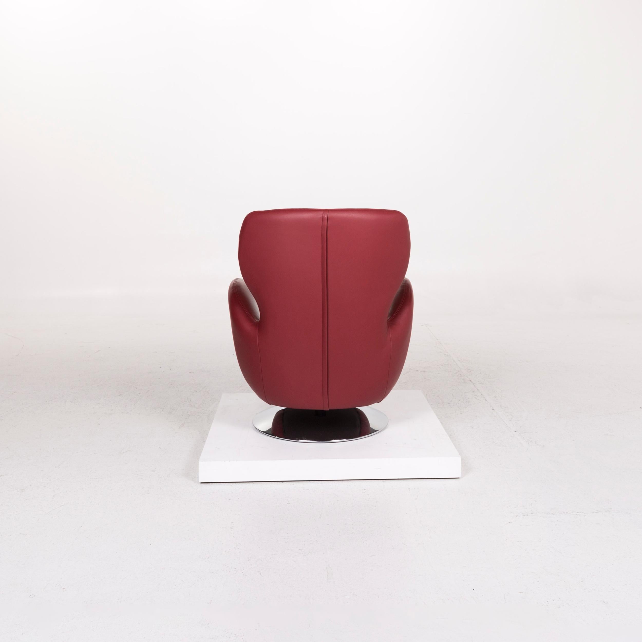 Koinor Leather Armchair Set Red 1 Armchair 1 Stool 1