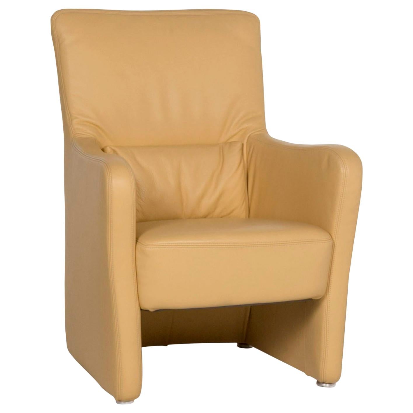 Koinor Leather Armchair Yellow For Sale