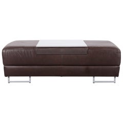 Koinor Leather Bench Brown Foot-Stool Coffee Table