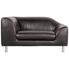 Koinor Leather Club Chair Black Brown One-Seat