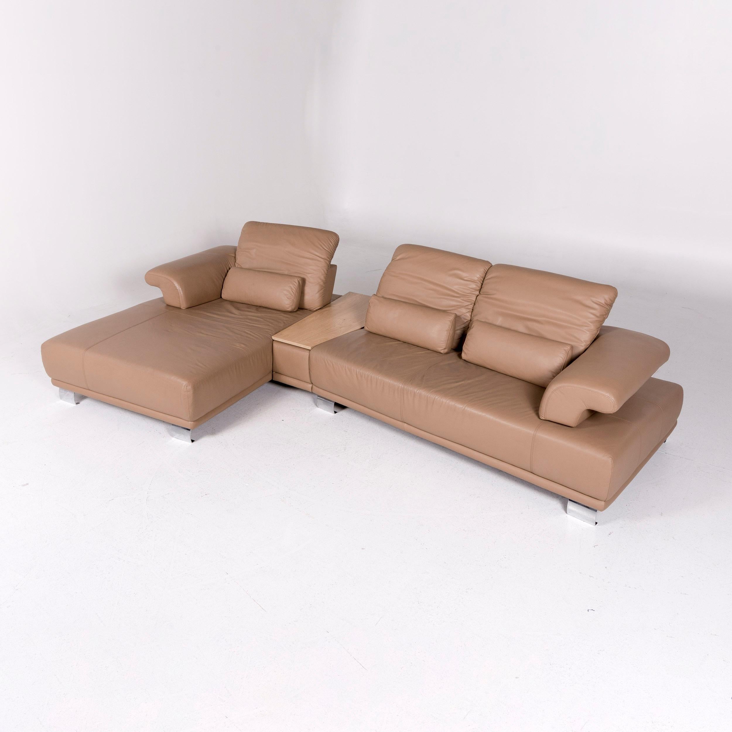 We bring to you a Koinor leather corner sofa beige sofa function couch.

 
 Product measurements in centimeters:
 
Depth 117
Width 188
Height 76
Seat-height 40
Rest-height 63
Seat-depth 137
Seat-width 70
Back-height 46.