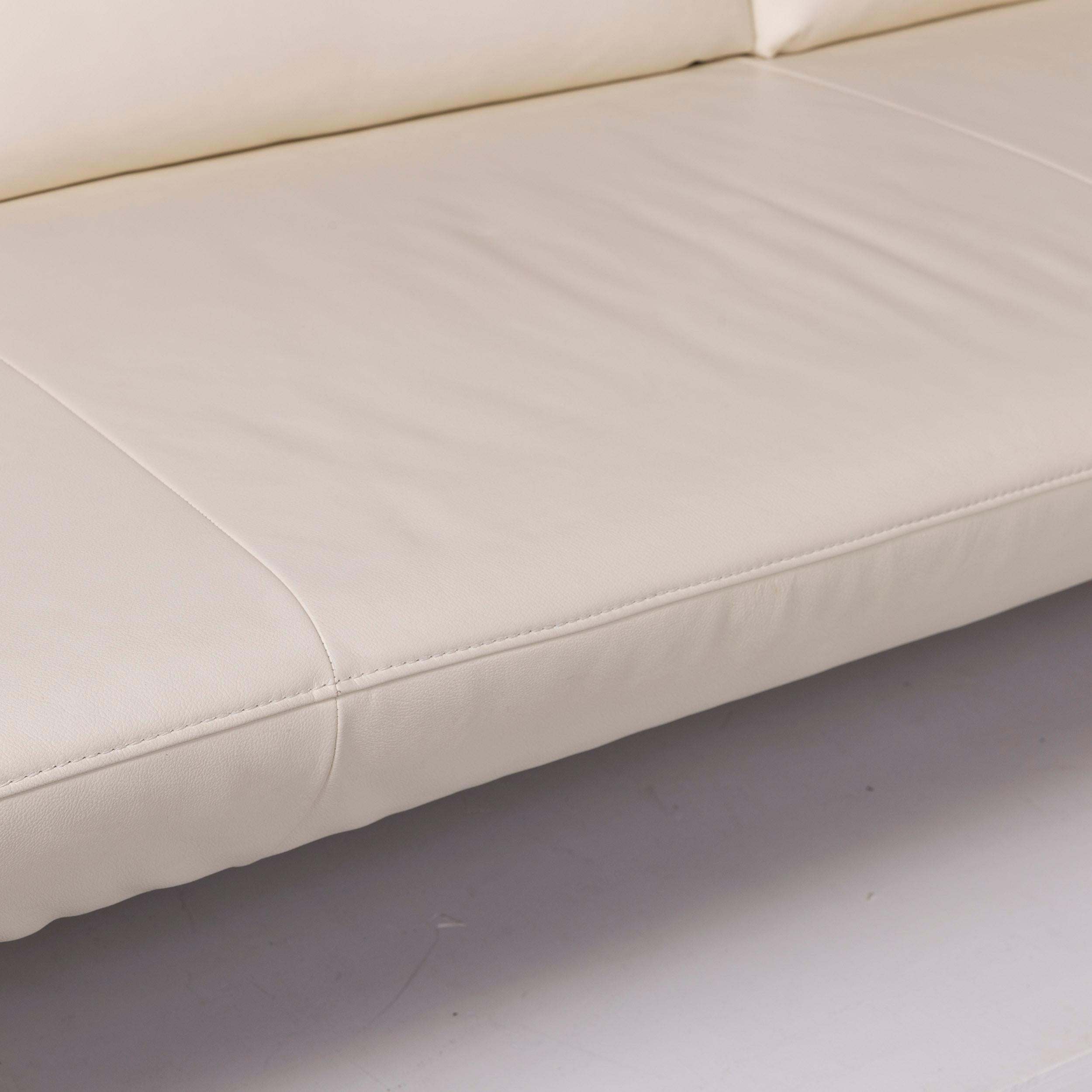 cream leather corner sofa