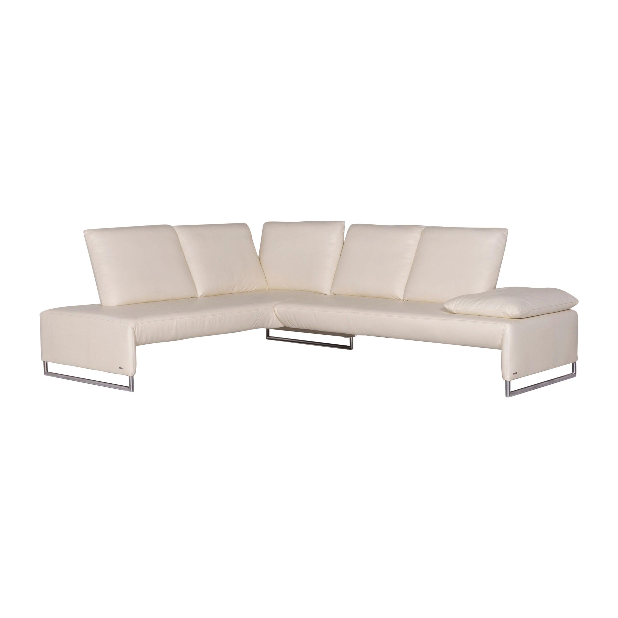 Koinor Leather Corner Sofa Cream Sofa Function Couch For Sale