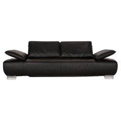 Koinor Leather Sofa Anthracite Three-Seater Couch Function