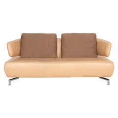 Koinor Leather Sofa Beige Two-Seater Fabric