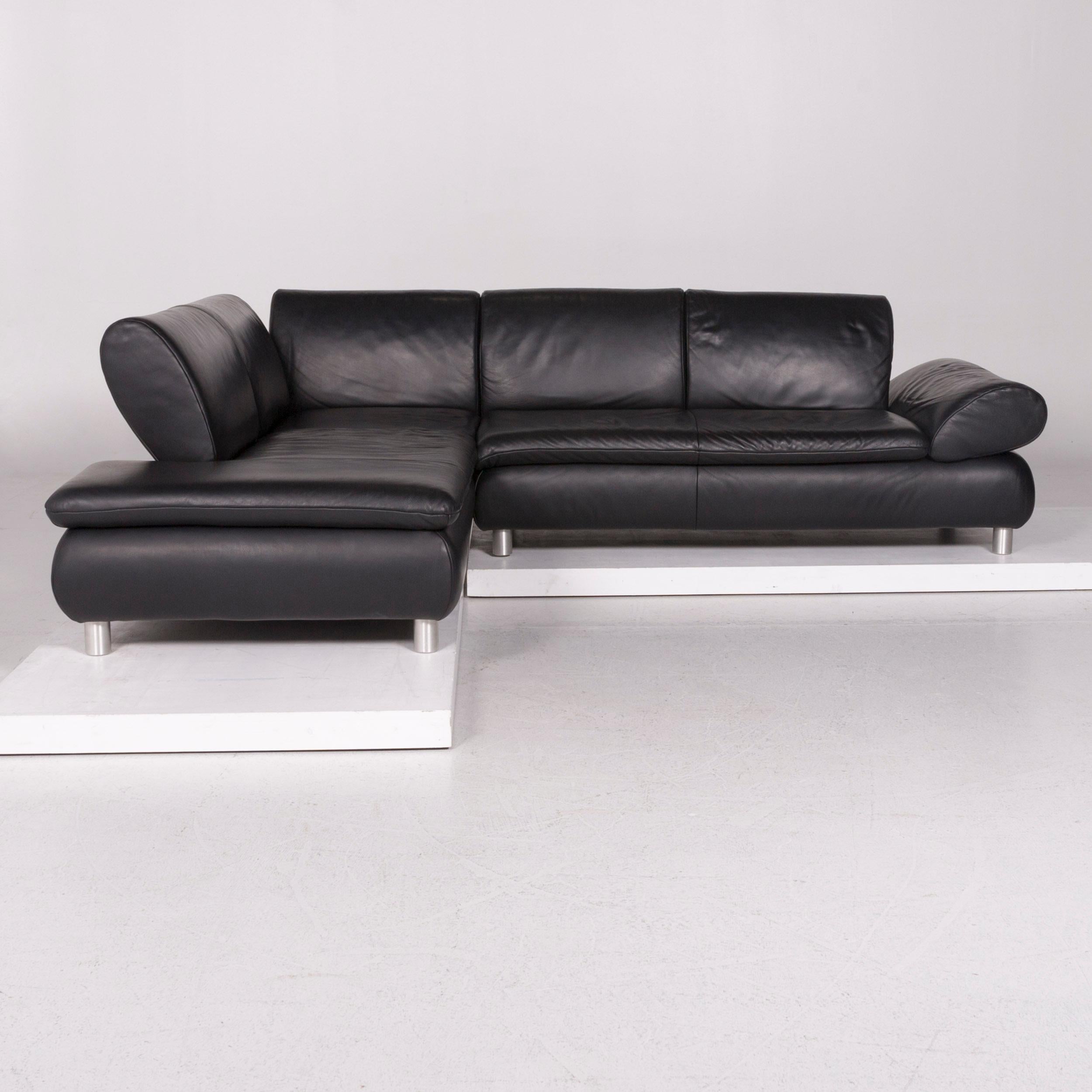 Koinor Leather Sofa Black Corner Sofa For Sale 2