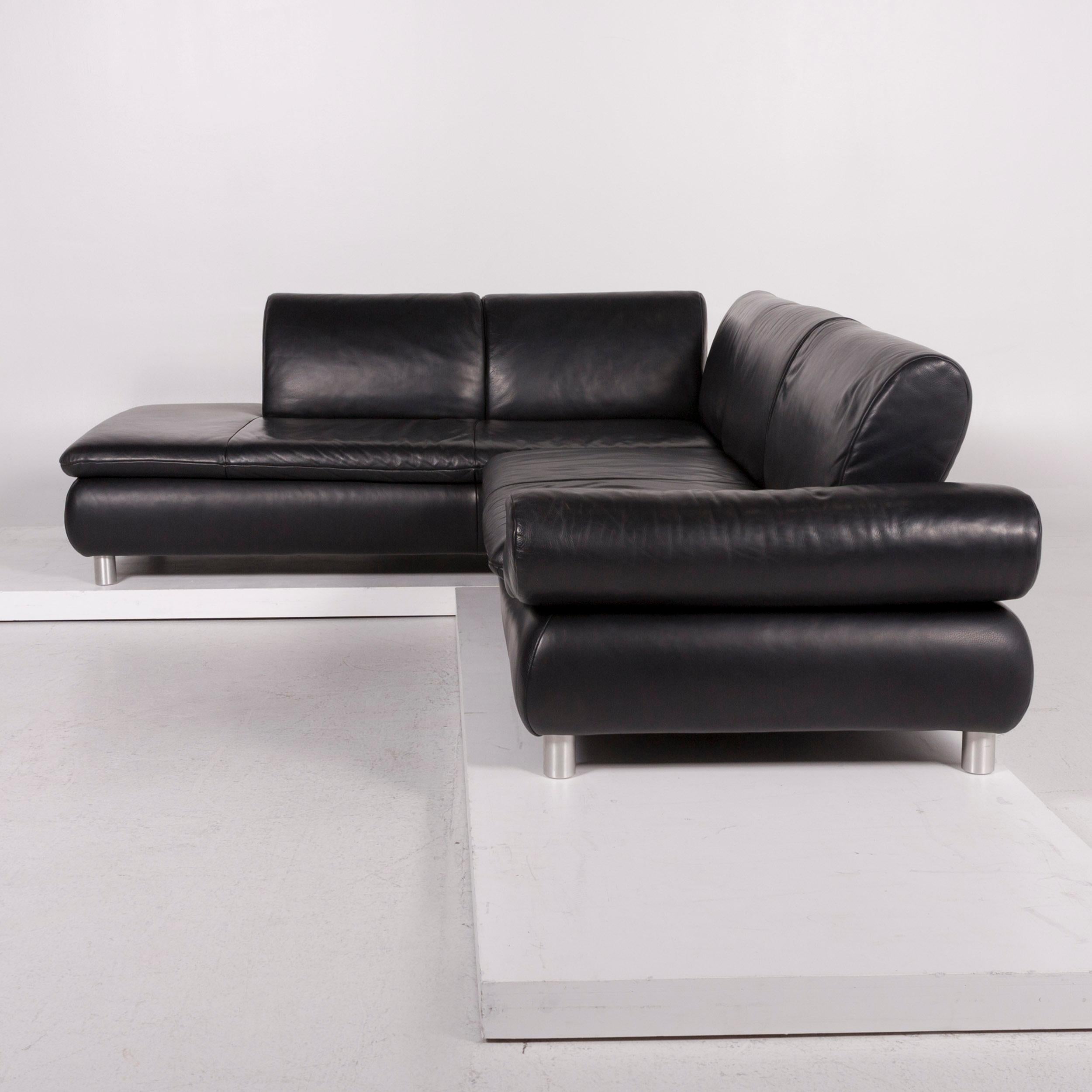 Koinor Leather Sofa Black Corner Sofa For Sale 4