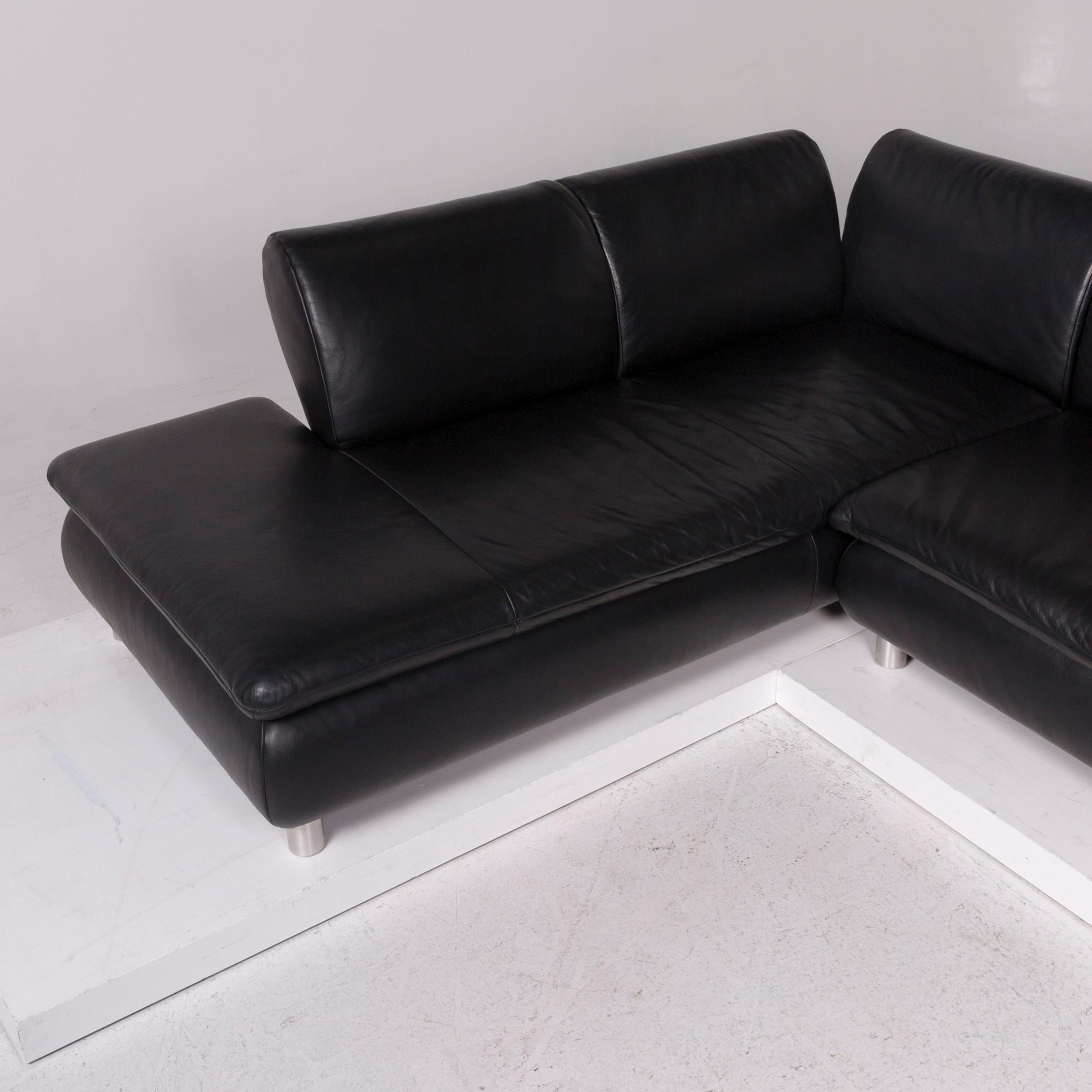 Koinor Leather Sofa Black Corner Sofa For Sale 1