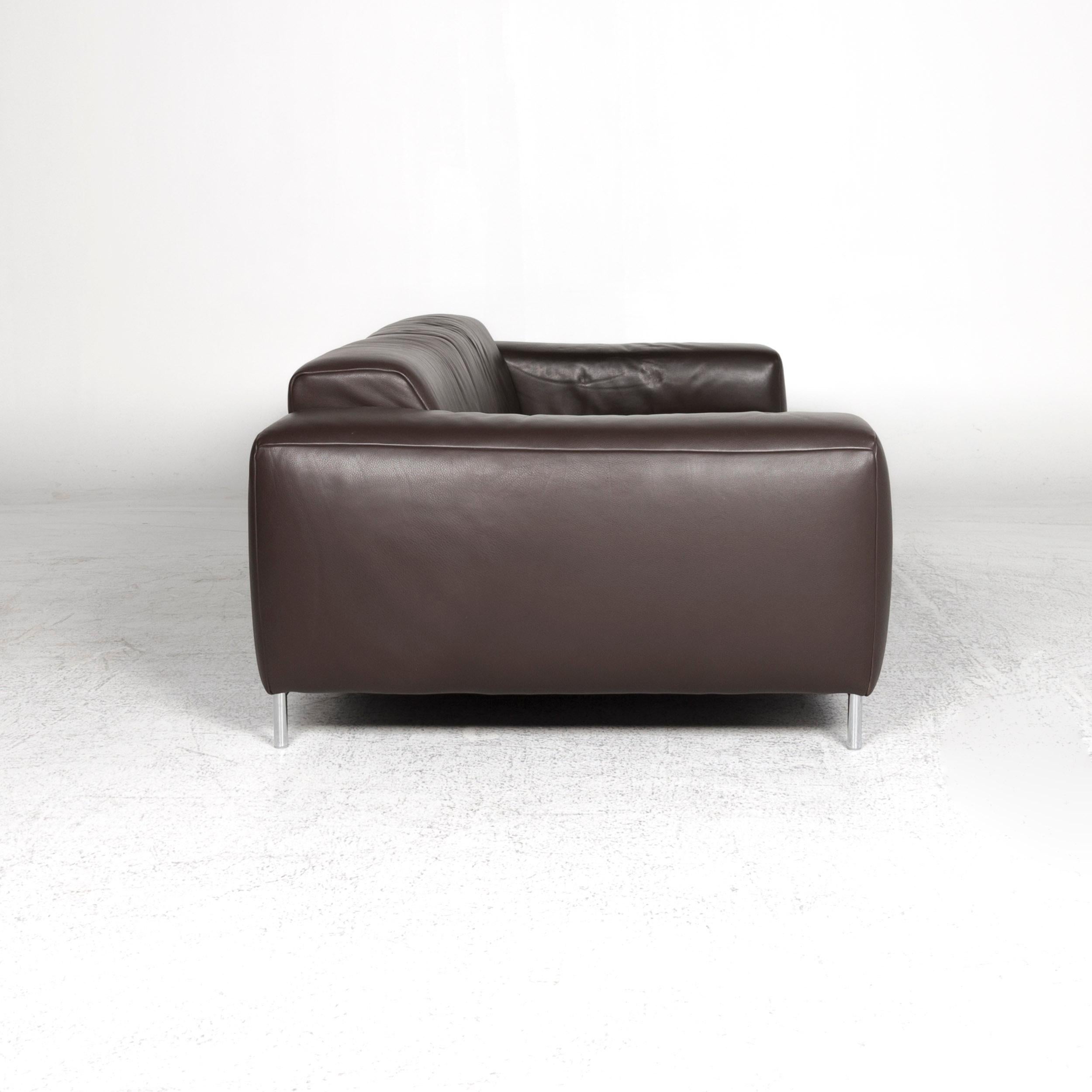 Koinor Leather Sofa Brown Three-Seat Couch For Sale 4