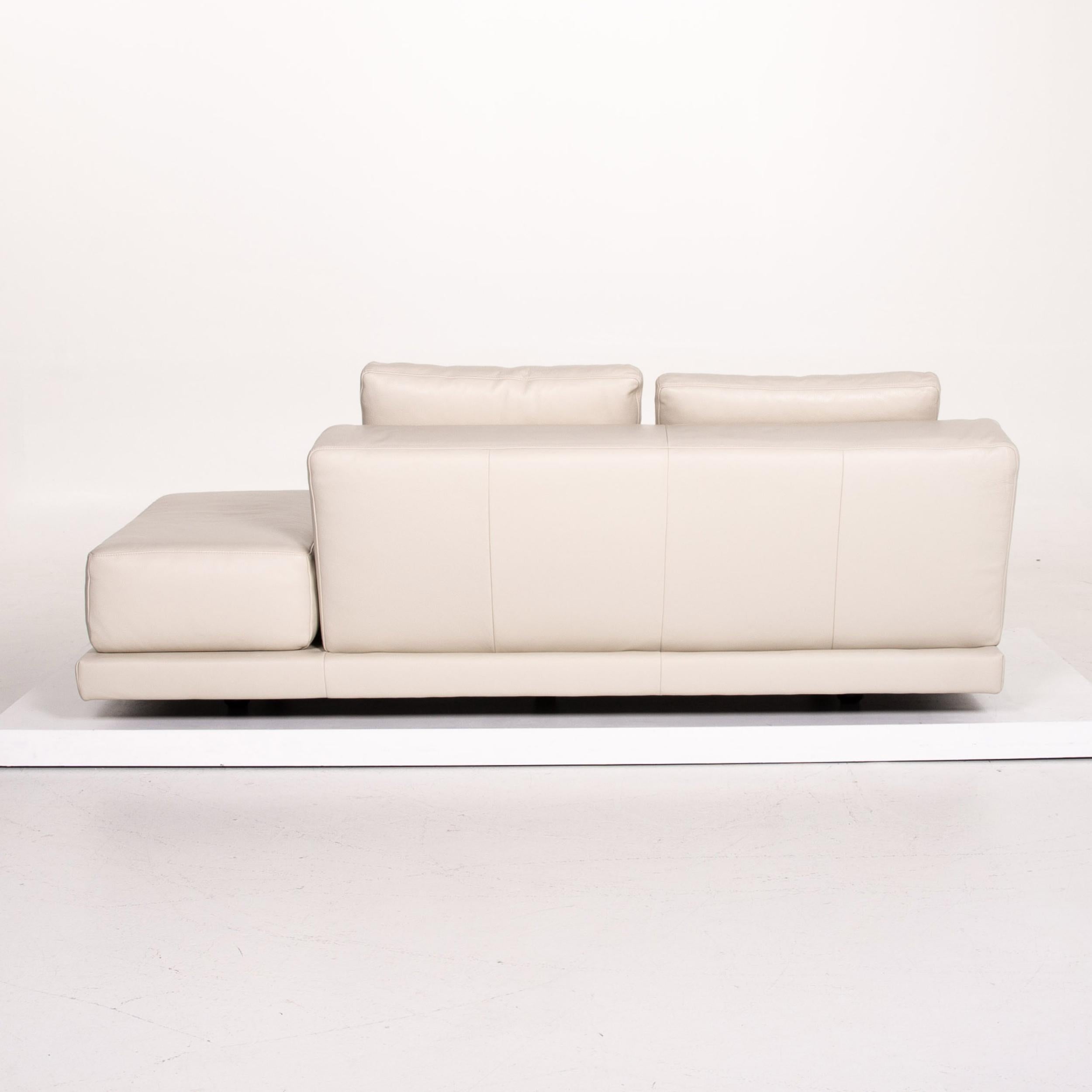 Koinor Leather Sofa Cream Three-Seat Function Couch For Sale 5