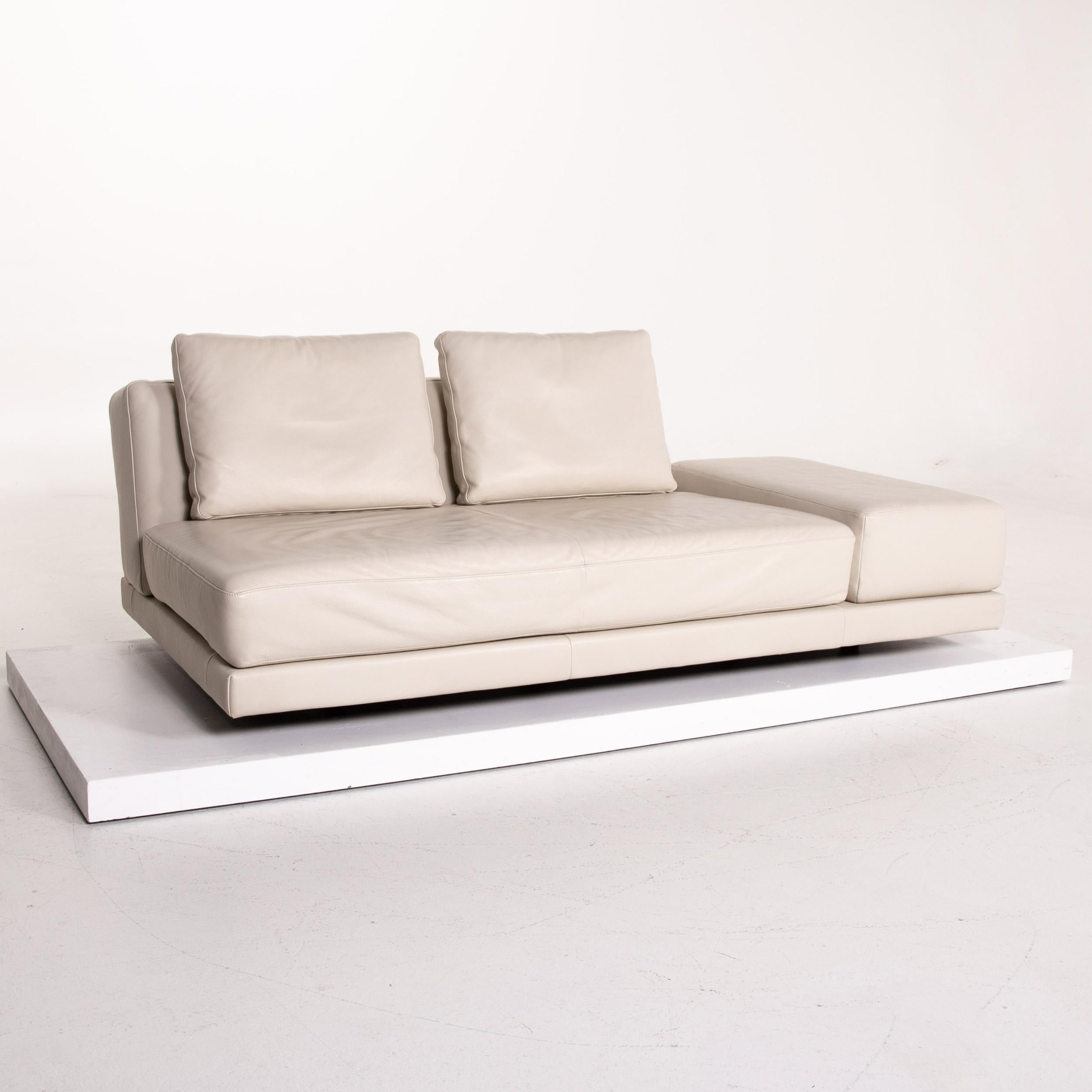Koinor Leather Sofa Cream Three-Seat Function Couch For Sale 2