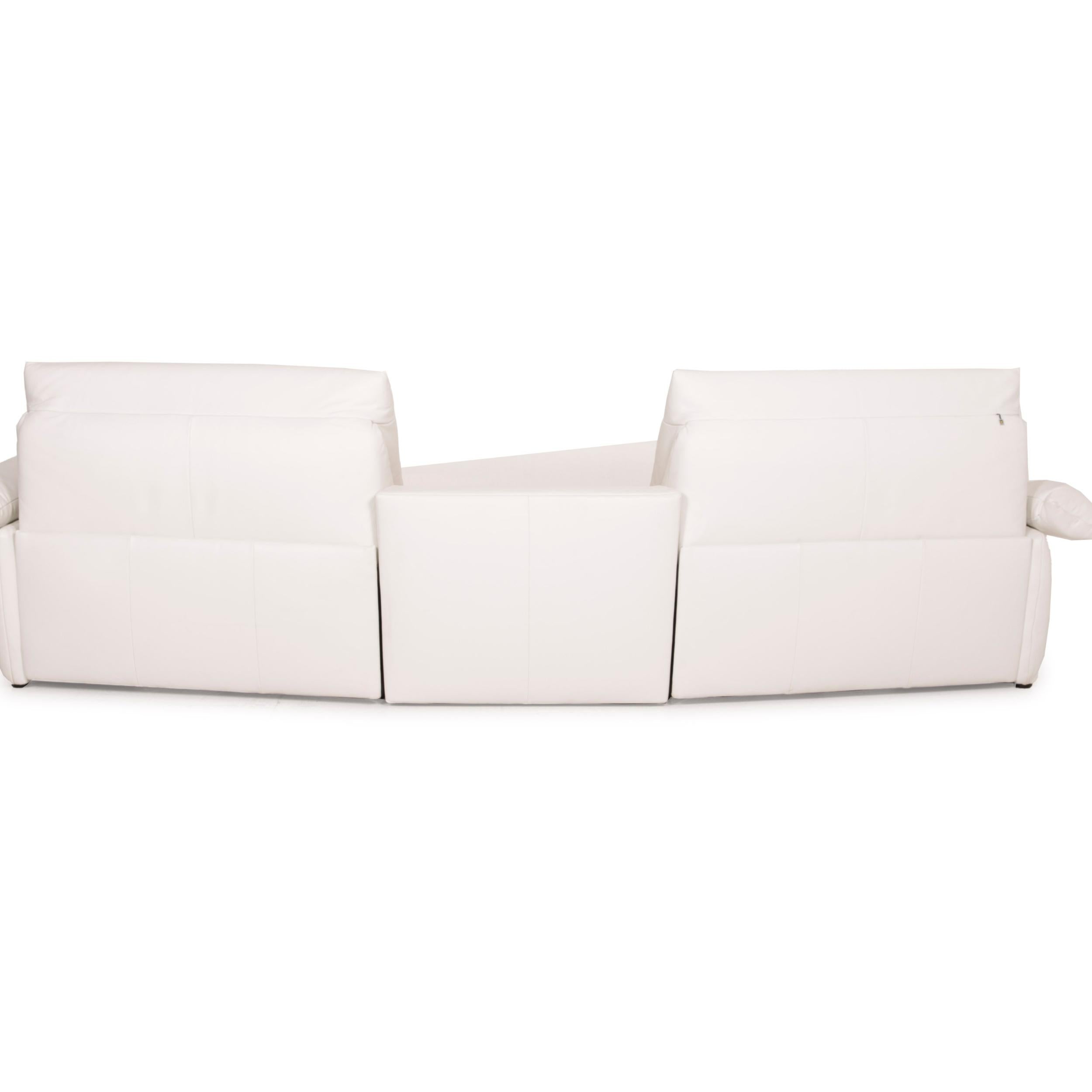 Koinor Leather Sofa Cream Two-Seater Electric Relaxation Function Storage Space 1