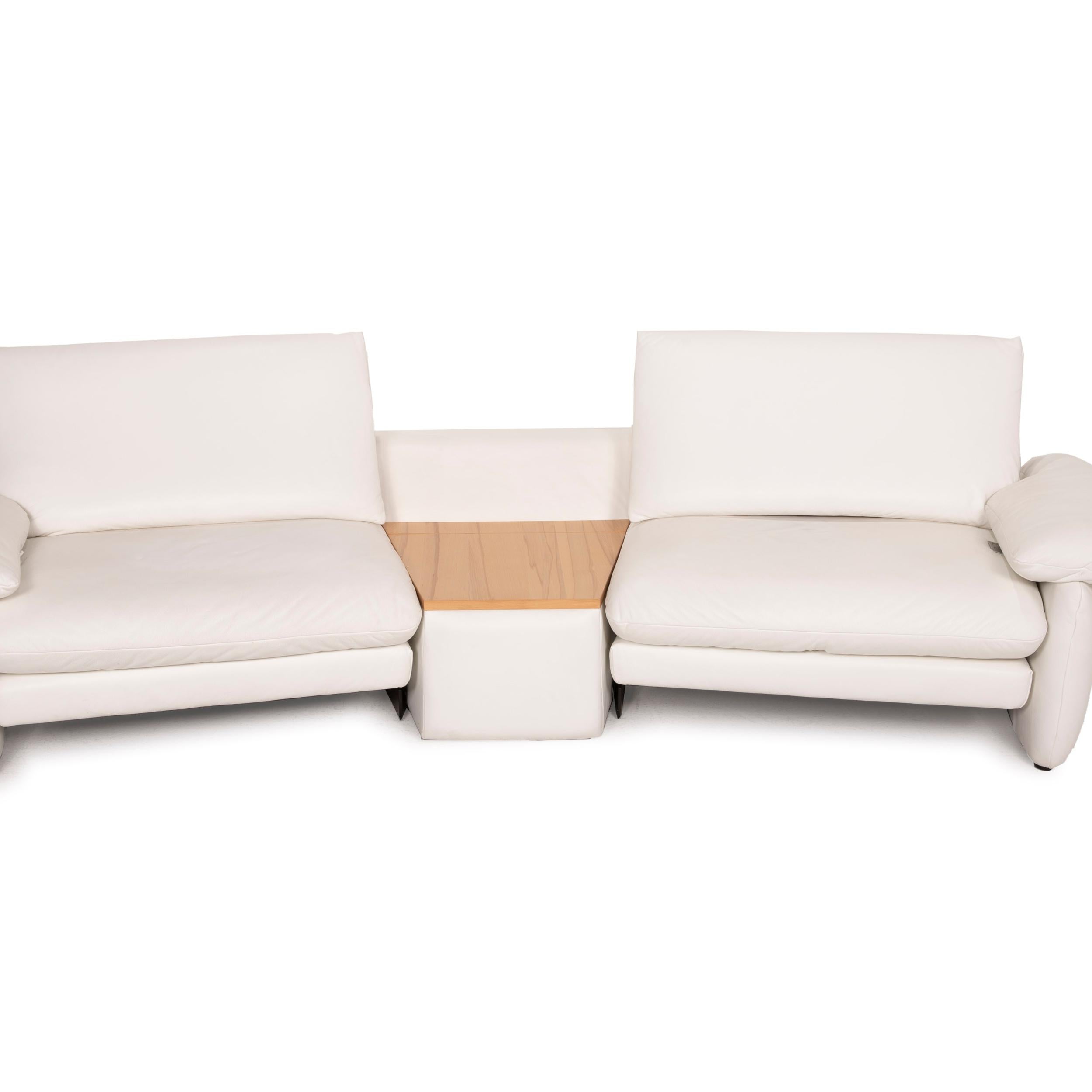 Koinor Leather Sofa Cream Two-Seater Electric Relaxation Function Storage Space In Good Condition In Cologne, DE