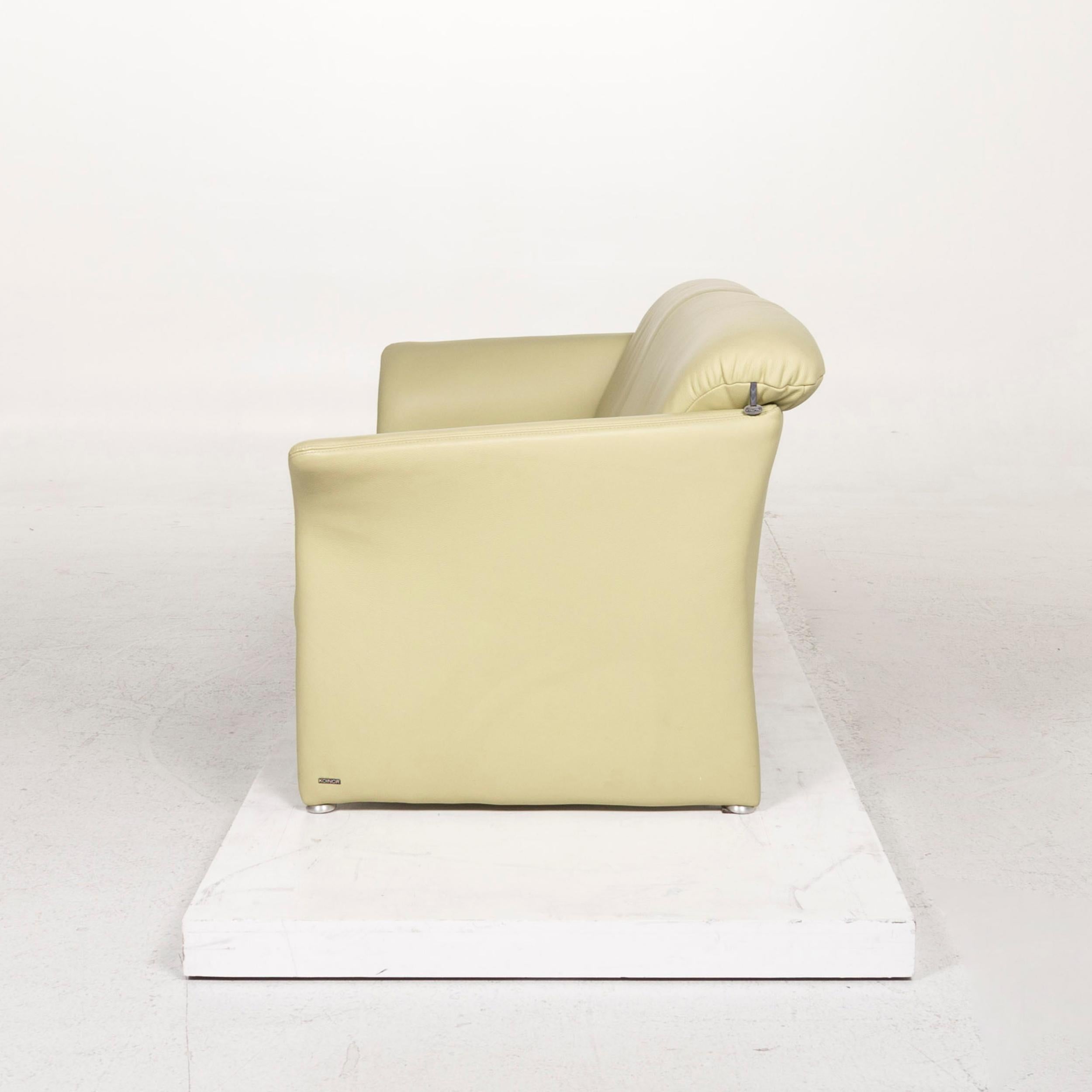 Koinor Leather Sofa Green Three-Seat Couch For Sale 2