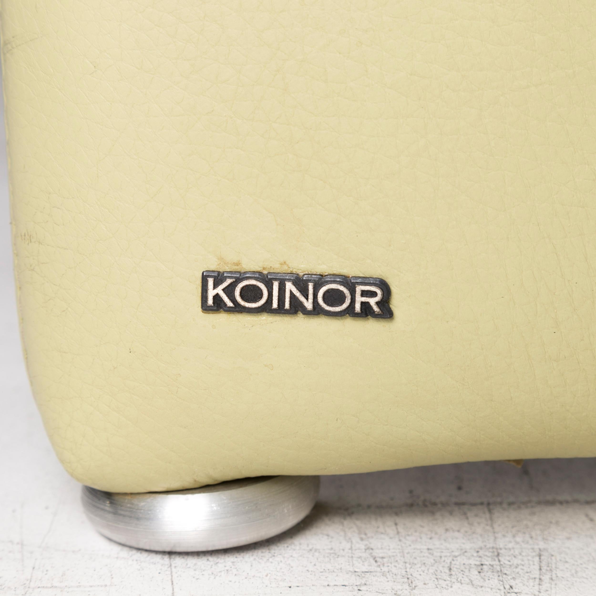 Modern Koinor Leather Sofa Green Three-Seat Couch For Sale