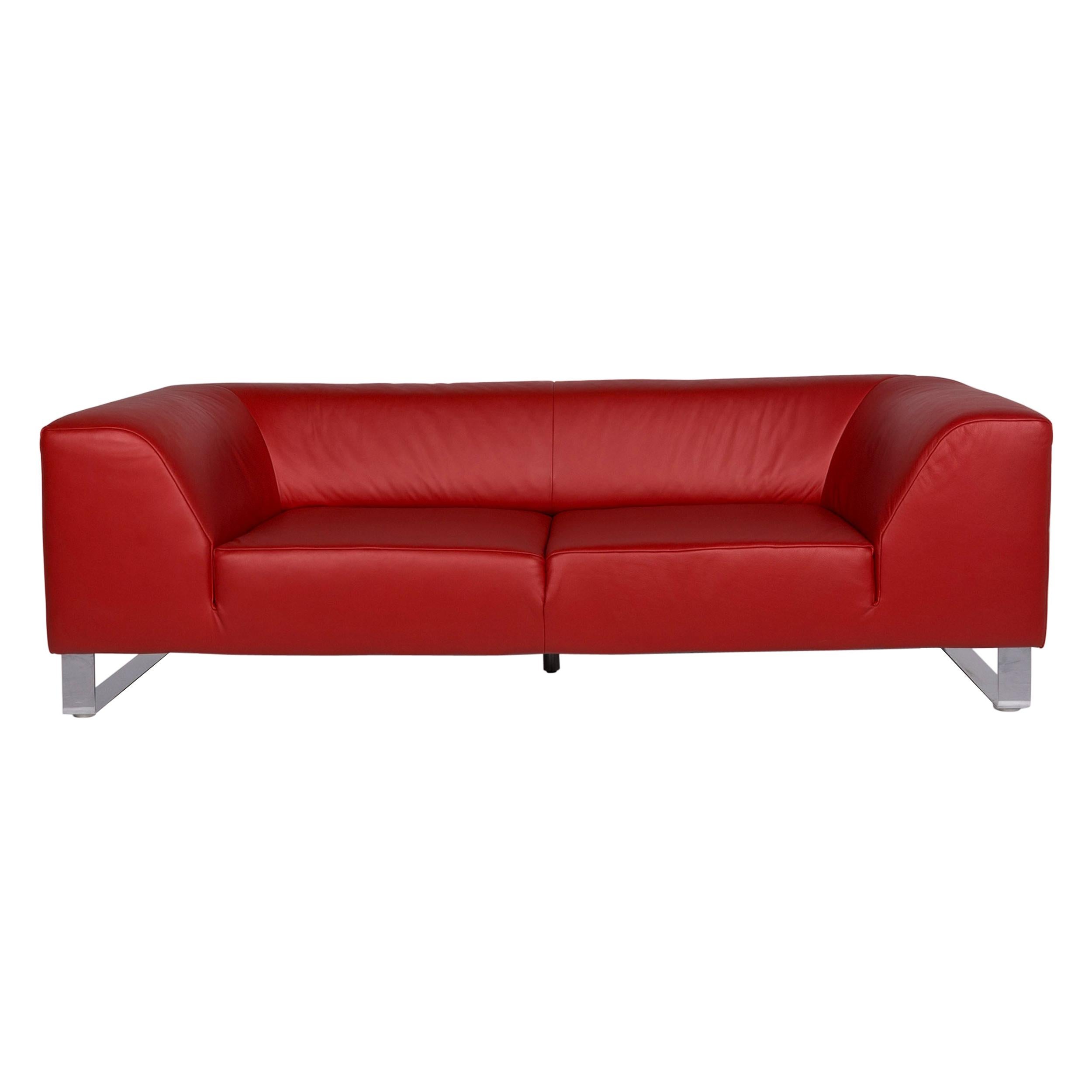A7 Corsair Drop Tank Red Leather Sofa For Sale At 1stdibs