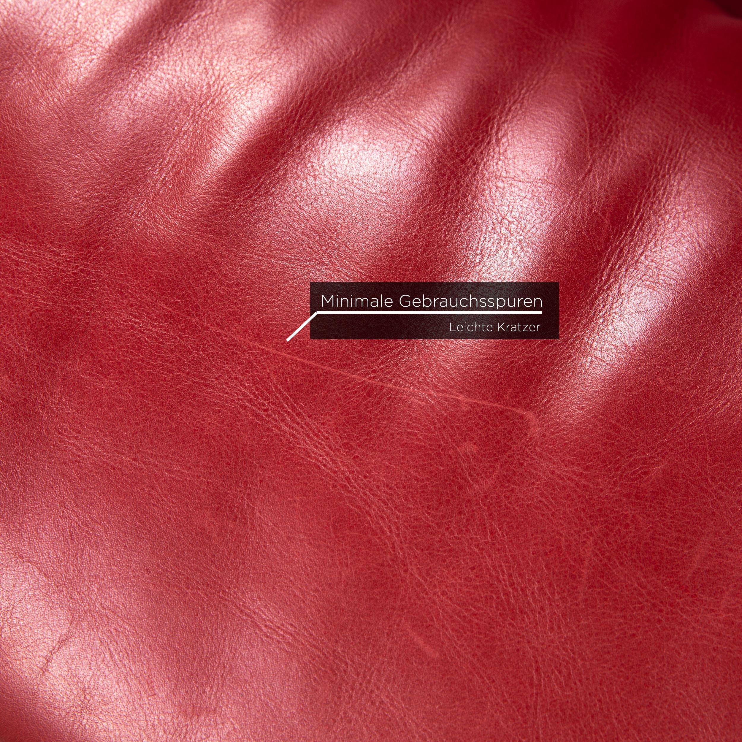 German Koinor Leather Sofa Red Two-Seat Couch For Sale
