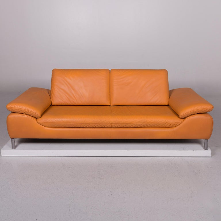 koinor leather sofa set orange three seat two seat at 1stdibs
