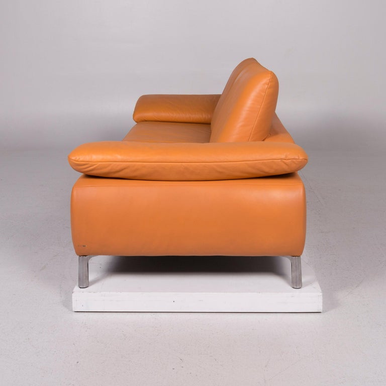 koinor leather sofa set orange three seat two seat at 1stdibs