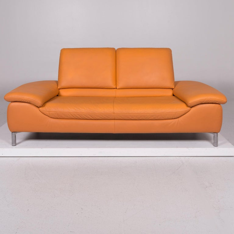 koinor leather sofa set orange three seat two seat at 1stdibs
