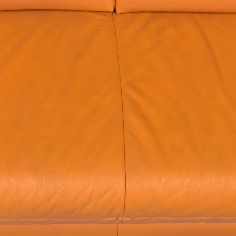 koinor leather sofa set orange three seat two seat at 1stdibs