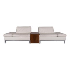 Koinor Leather Sofa White Wood Two-Seat Relax Function Function Couch