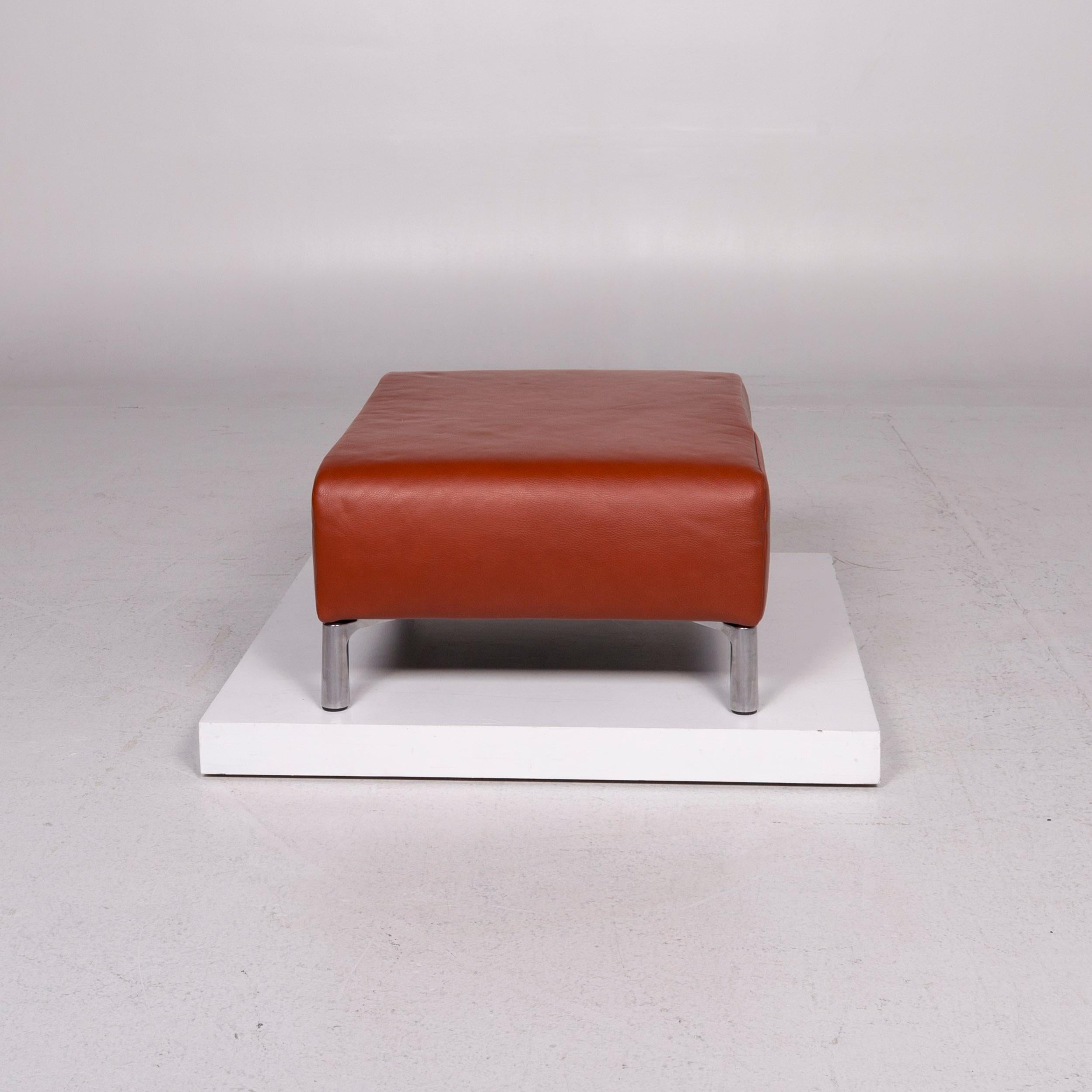 Koinor Leather Stool Brown Stool Ottoman For Sale 4