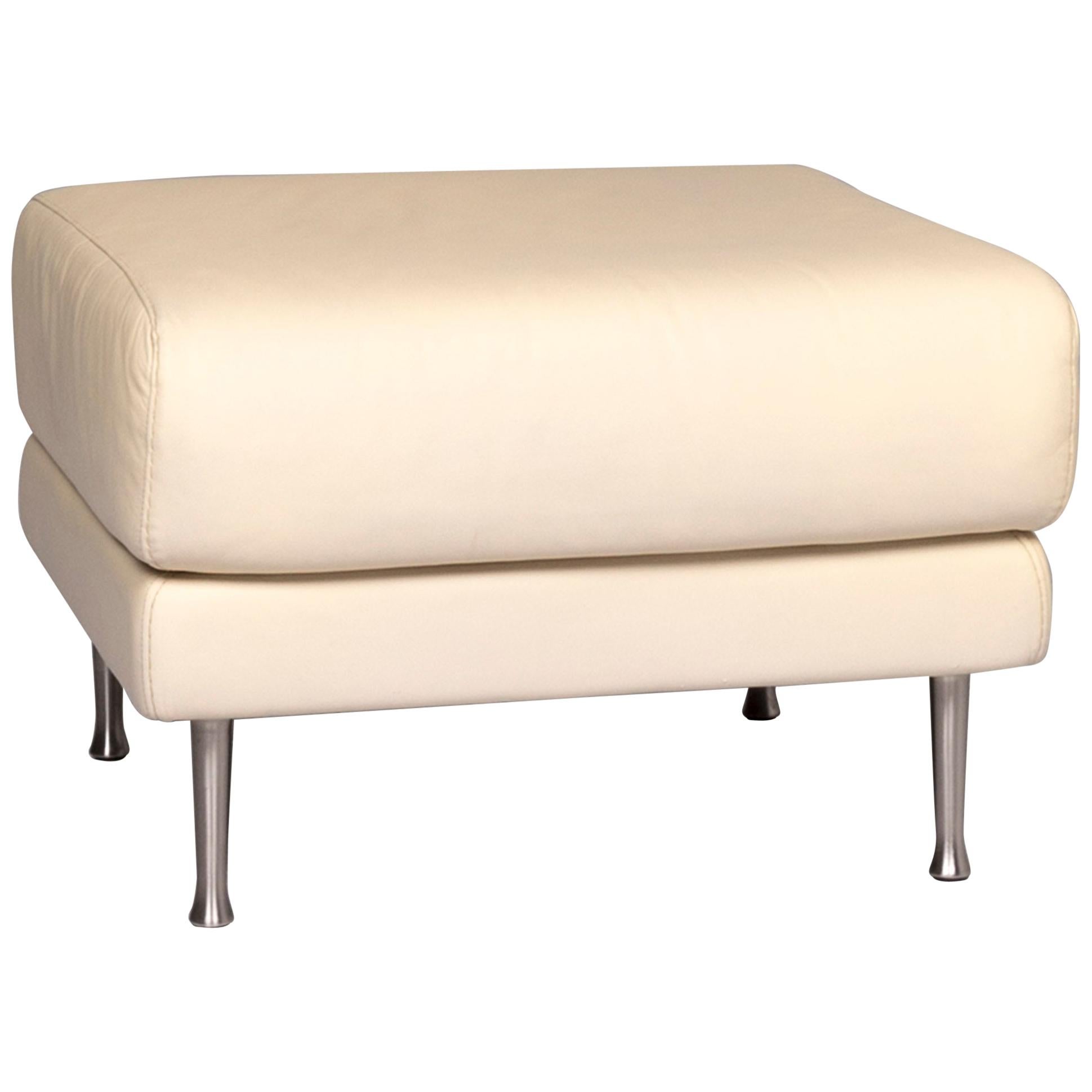 Koinor Leather Stool Cream Stool For Sale