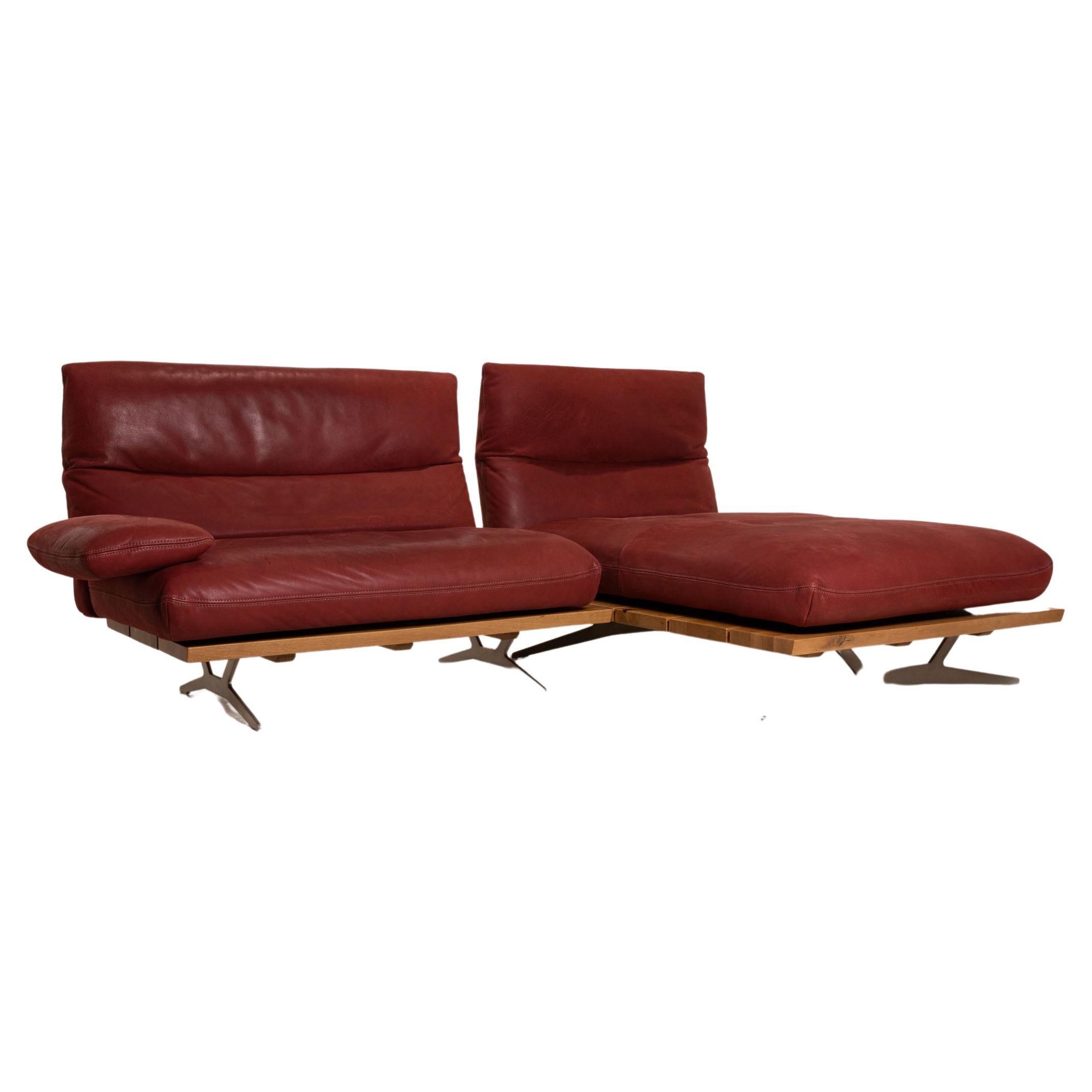 Koinor Mary Leather Sofa Red Corner Sofa Couch Function For Sale