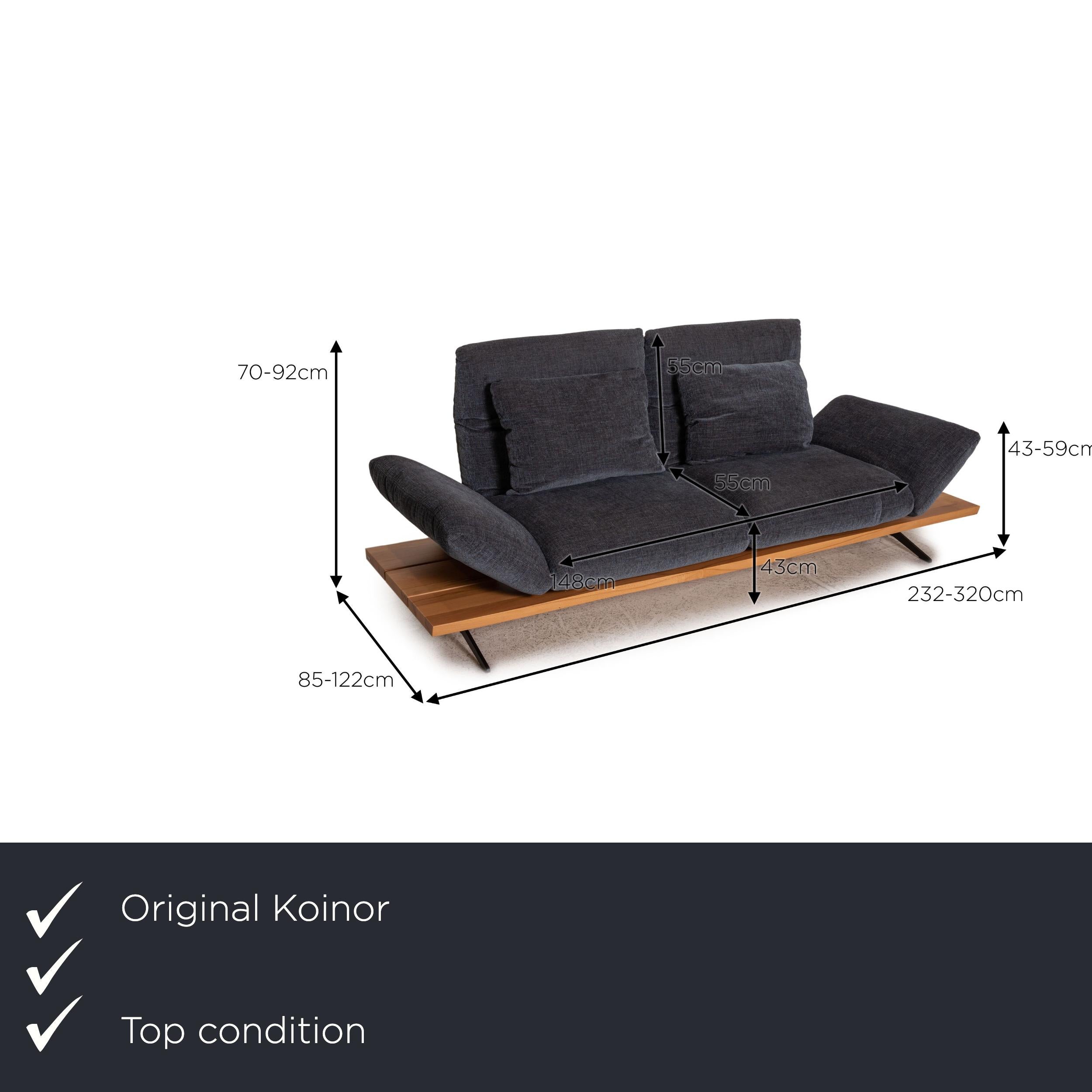 We present to you a Koinor Marylin Fabric sofa blue two seater couch function.

Product measurements in centimeters:

depth: 85
width: 232
height: 70
seat height: 43
rest height: 43
seat depth: 55
seat width: 148
back height: 55.

 