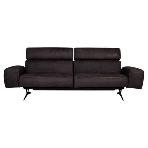 Approval Regarding Slightly Koinor Monroe Leather Sofa Gray Three-Seater Couch Function For Sale at  1stDibs