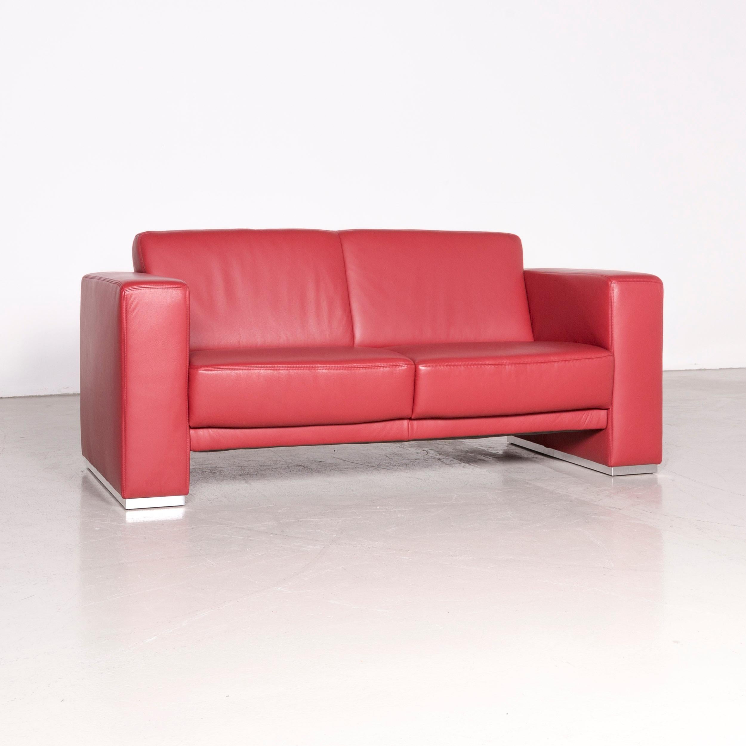 red two seater couch