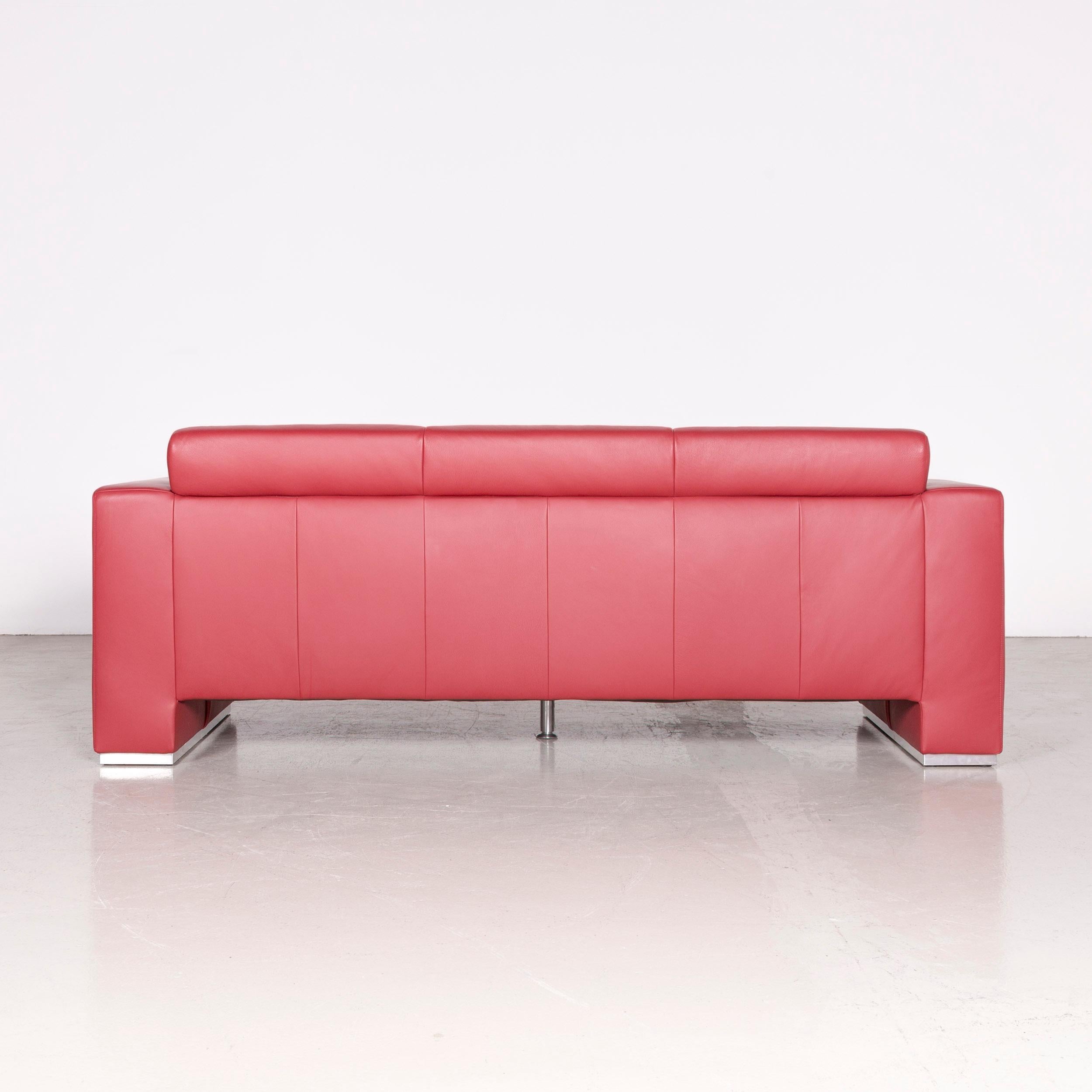 Koinor Nove Designer Leather Sofa Red Two-Seat Couch 4
