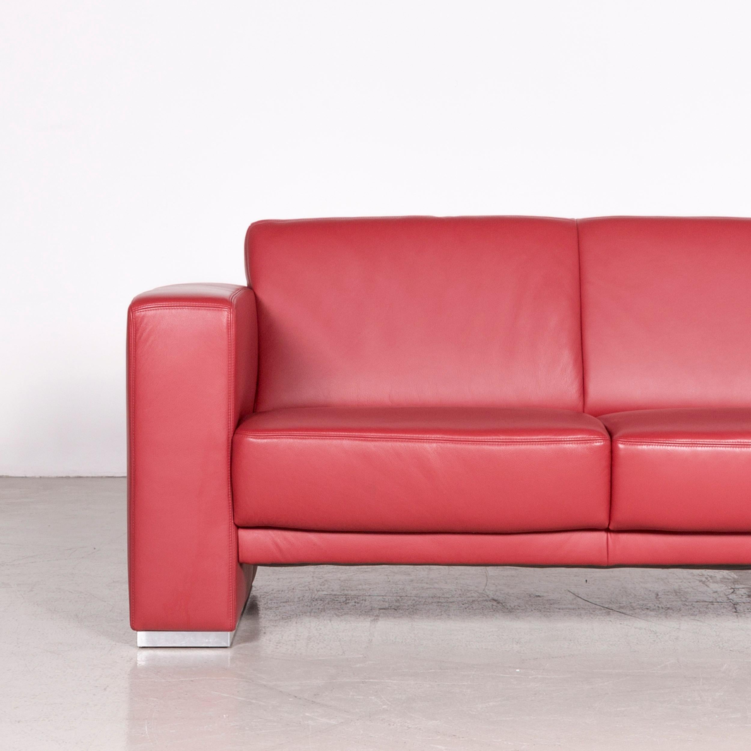 Koinor Nove Designer Leather Sofa Red Two-Seat Couch 9