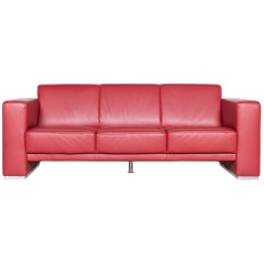 Koinor Nove Designer Leather Sofa Red Two-Seat Couch
