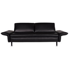 Koinor Omega Leder Sofa Schwarz Zweisitzer Funktion Couch