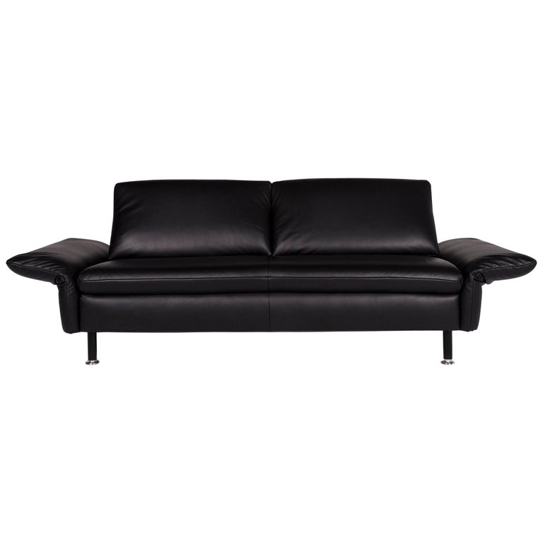 Koinor Omega Leder Sofa Schwarz Zweisitzer Funktion Couch at 1stDibs