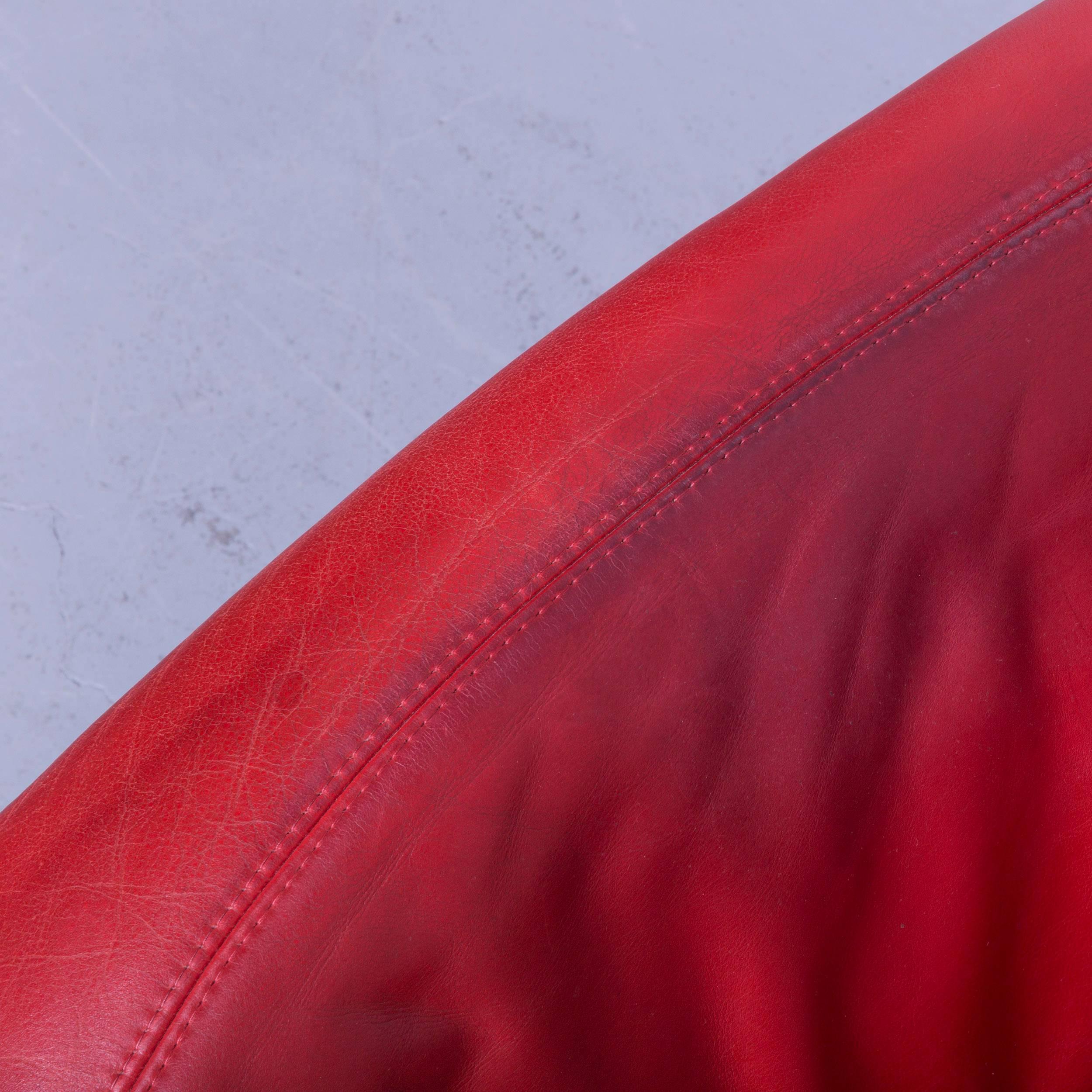 Koinor Perlen-Designer-Sofa Rote Leder-Dreisitzer-Kommode Made in Germany im Zustand „Relativ gut“ in Cologne, DE