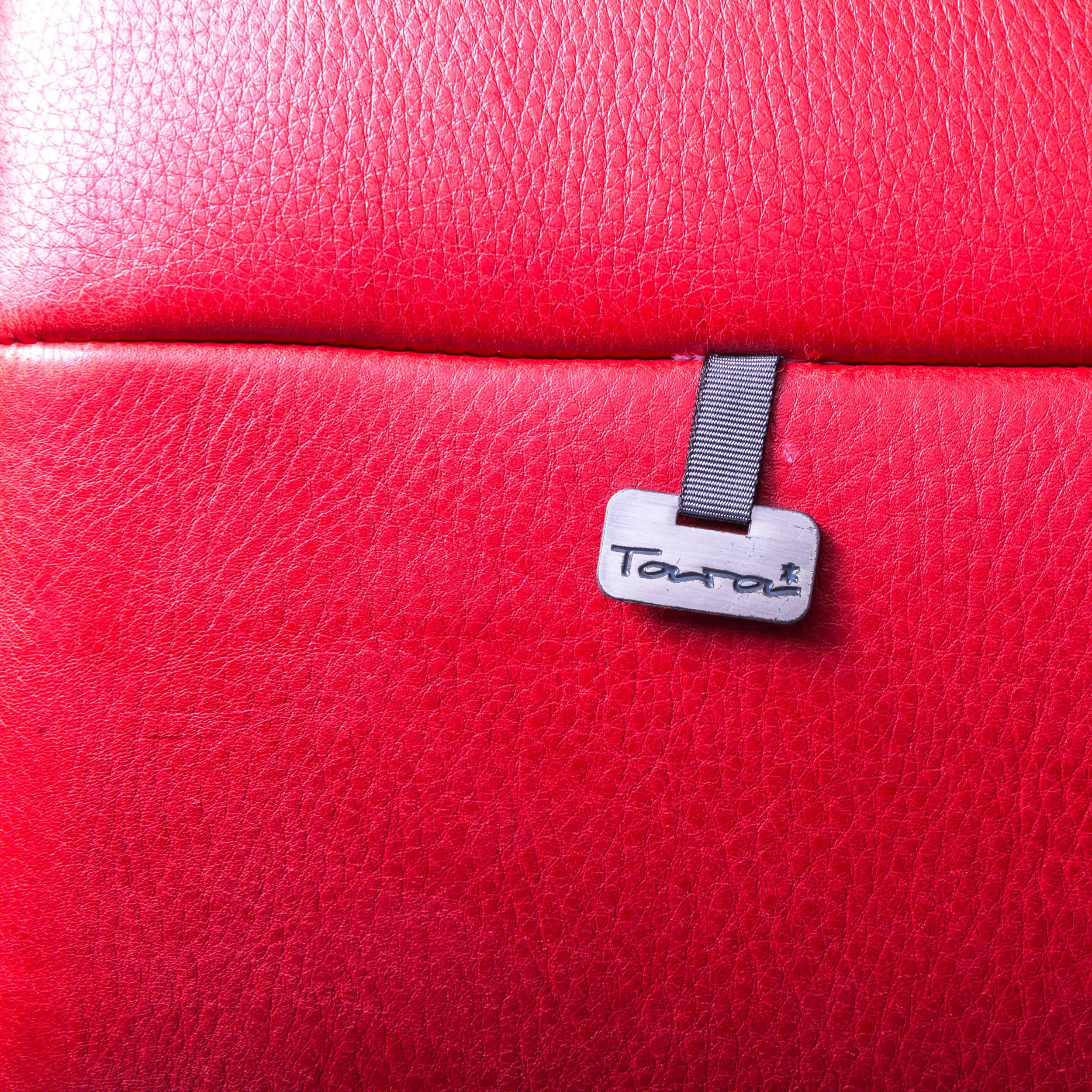 Koinor Perlen-Designer-Sofa Rote Leder-Dreisitzer-Kommode Made in Germany 2