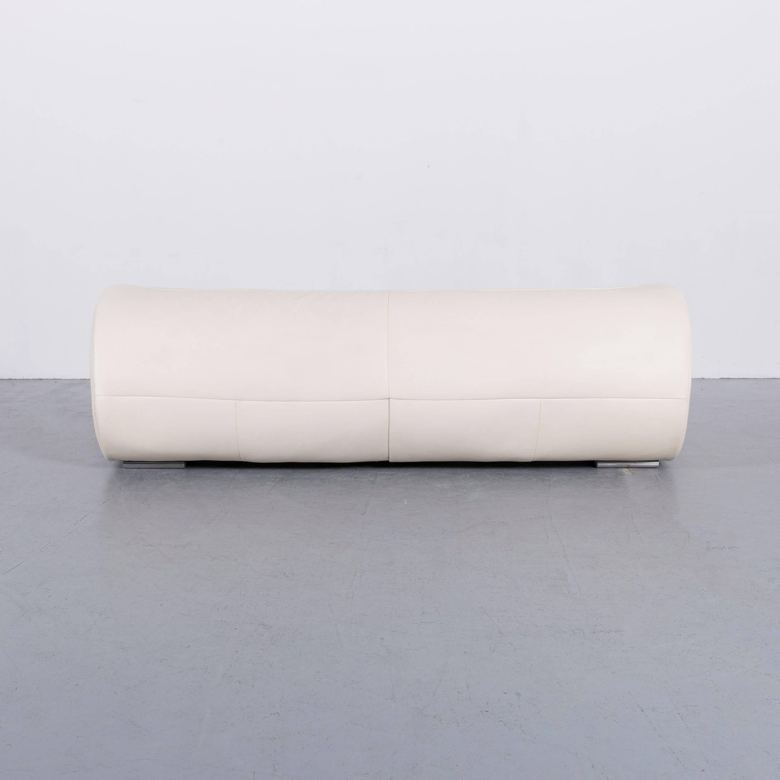 Koinor Perlen-Leder-Sofa Weiße Dreisitzer-Kommode 3