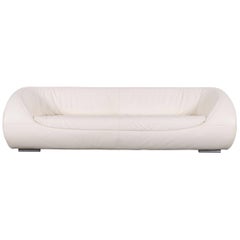 Koinor Pearl Leather Sofa White Three-Seat Couch