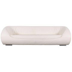 Koinor Perlen-Leder-Sofa Weiße Dreisitzer-Kommode