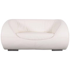 Koinor Pearl Leather Sofa White Two-Seat Couch