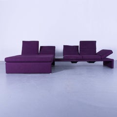 Koinor Raoul Designer Corner Sofa Purple Cloth Electrical Function Modern