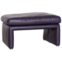 Koinor Raoul Designer Footstool Purple Leather 