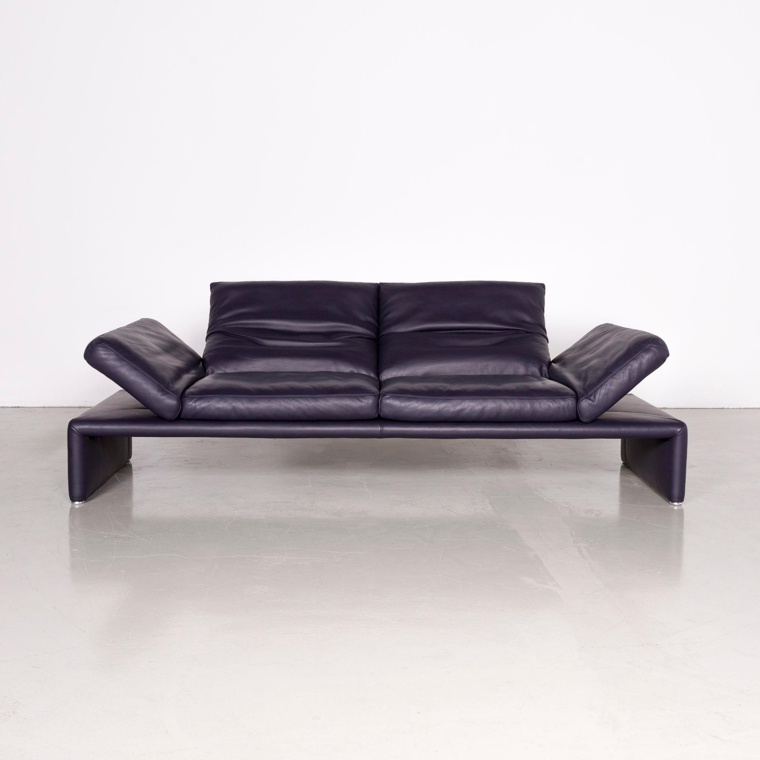 purple leather sofa