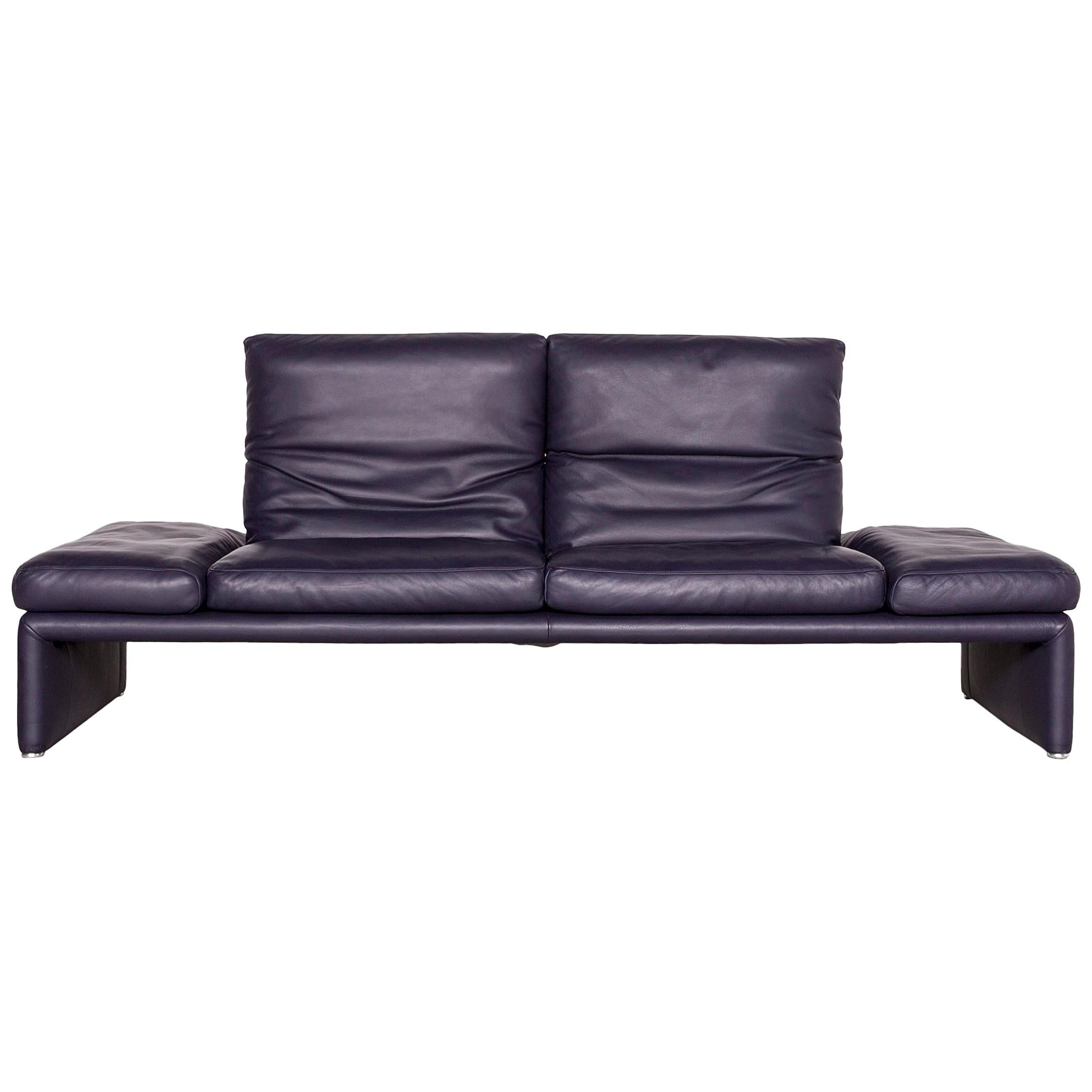 Koinor Raoul Designer Sofa Purple Leather Three-Seat Couch For Sale